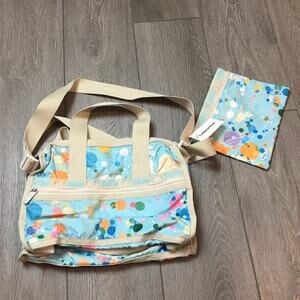 NWT Lesportsac Small Weekender Fizz blue